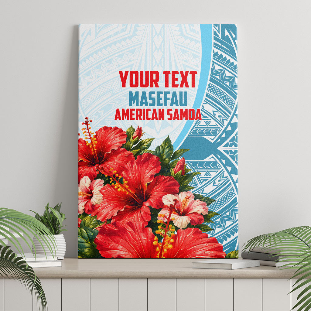 Personalized American Samoa Masefau Canvas Wall Art Hibiscus Tropical Floral Whale Polynesian Tribal Pattern TS04 - Polynesian Pride