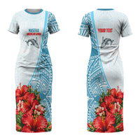 Personalized American Samoa Masefau Couples Matching Short Sleeve Bodycon Dress and Hawaiian Shirt Hibiscus Tropical Floral Whale Polynesian Tribal Pattern TS04 - Polynesian Pride