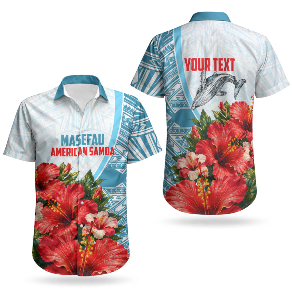 Personalized American Samoa Masefau Couples Matching Tank Maxi Dress and Hawaiian Shirt Hibiscus Tropical Floral Whale Polynesian Tribal Pattern
