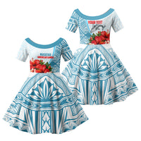 Personalized American Samoa Masefau Family Matching Mermaid Dress and Hawaiian Shirt Hibiscus Tropical Floral Whale Polynesian Tribal Pattern