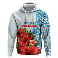 Personalized American Samoa Masefau Hoodie Hibiscus Tropical Floral Whale Polynesian Tribal Pattern