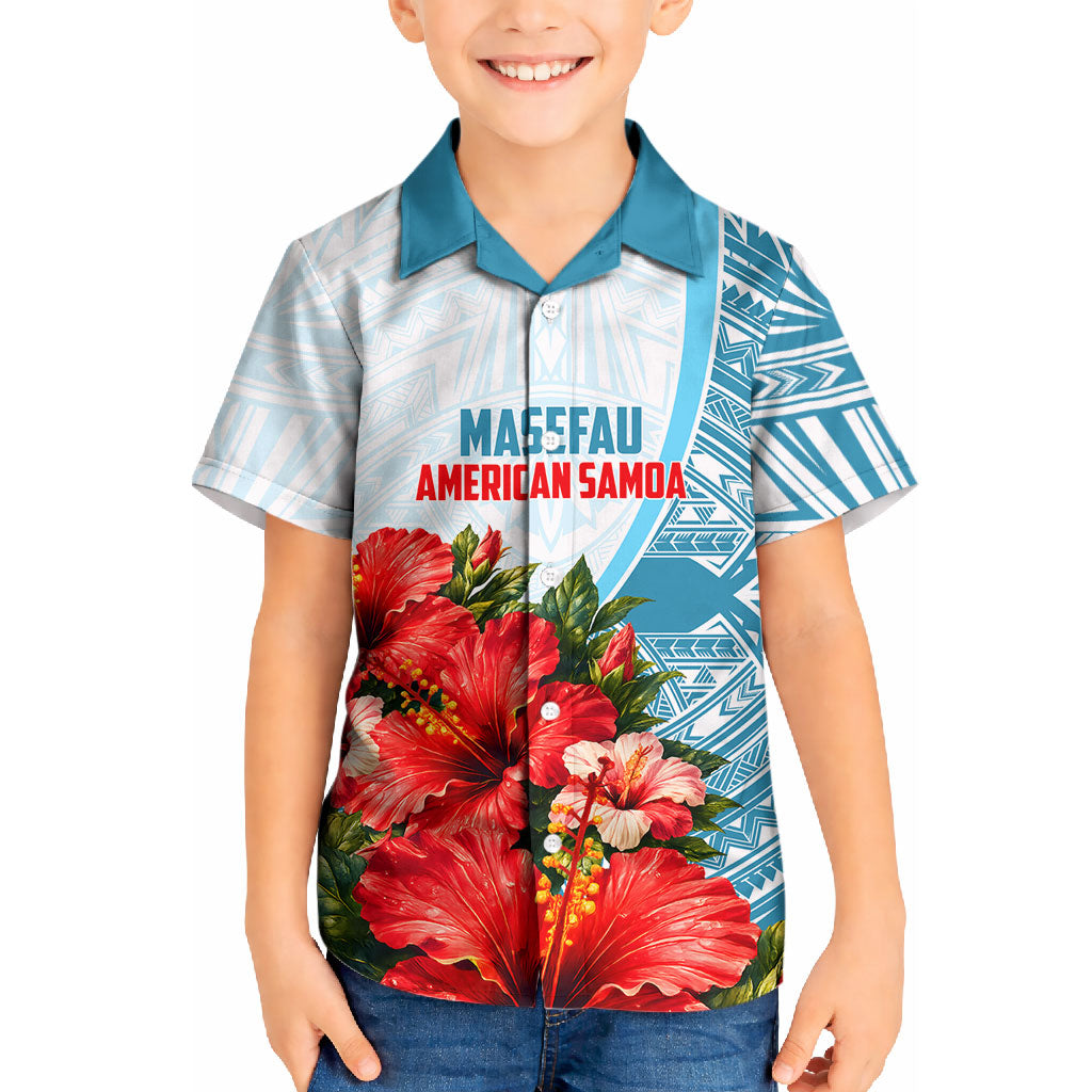 Personalized American Samoa Masefau Kid Hawaiian Shirt Hibiscus Tropical Floral Whale Polynesian Tribal Pattern
