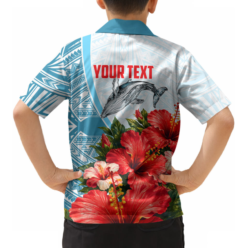 Personalized American Samoa Masefau Kid Hawaiian Shirt Hibiscus Tropical Floral Whale Polynesian Tribal Pattern