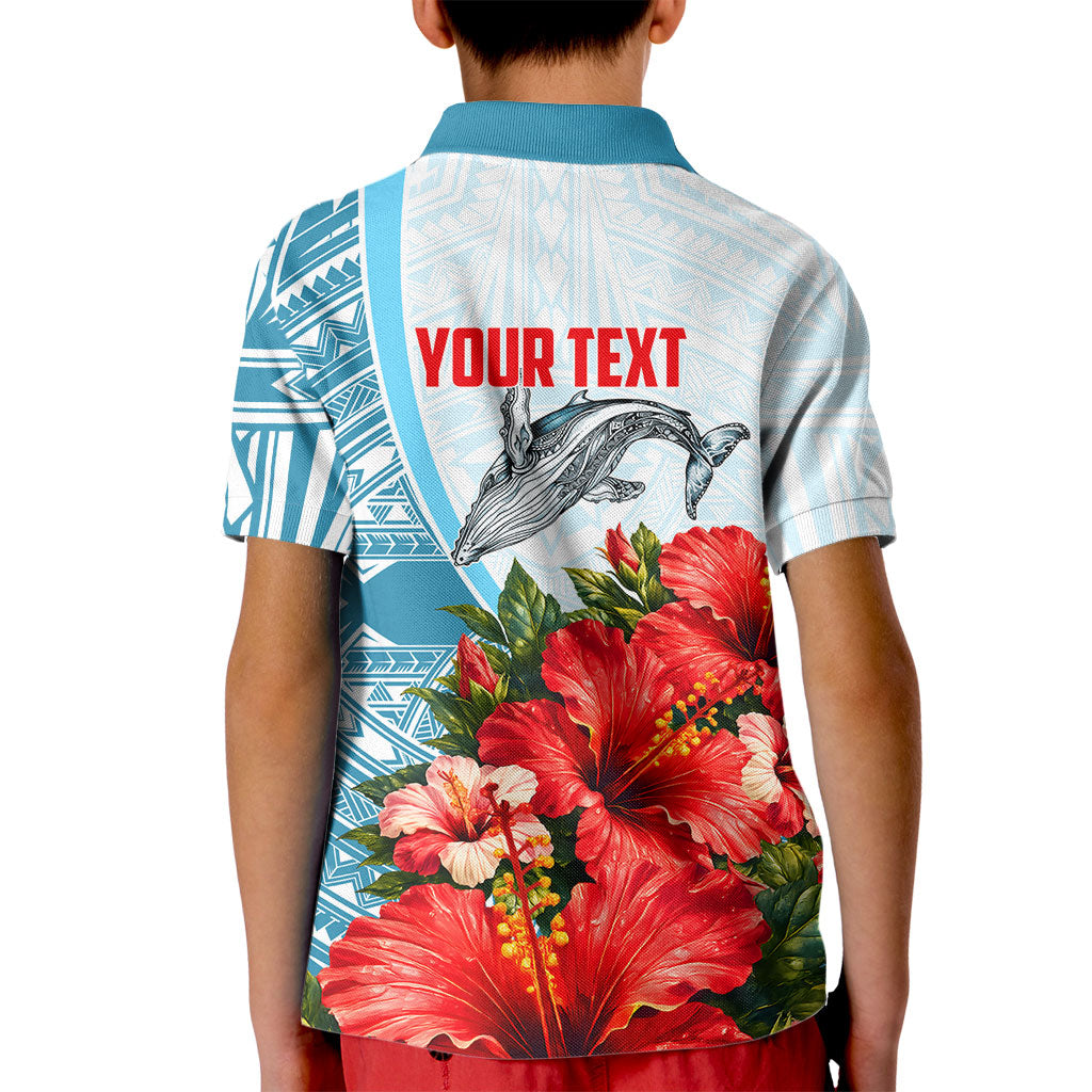 Personalized American Samoa Masefau Kid Polo Shirt Hibiscus Tropical Floral Whale Polynesian Tribal Pattern