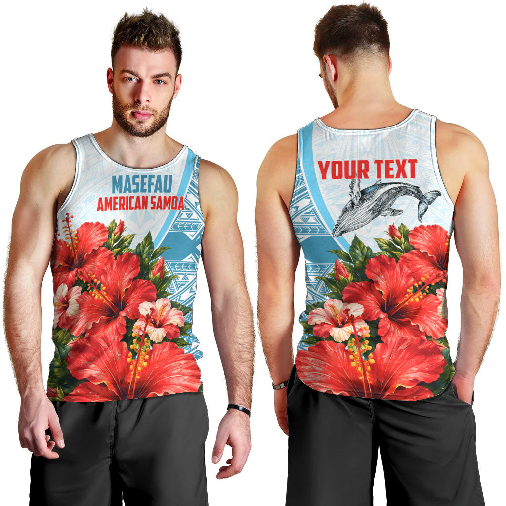 Personalized American Samoa Masefau Men Tank Top Hibiscus Tropical Floral Whale Polynesian Tribal Pattern
