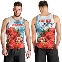 Personalized American Samoa Masefau Men Tank Top Hibiscus Tropical Floral Whale Polynesian Tribal Pattern