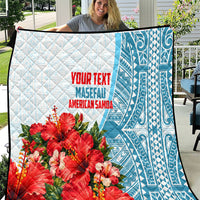 Personalized American Samoa Masefau Quilt Hibiscus Tropical Floral Whale Polynesian Tribal Pattern