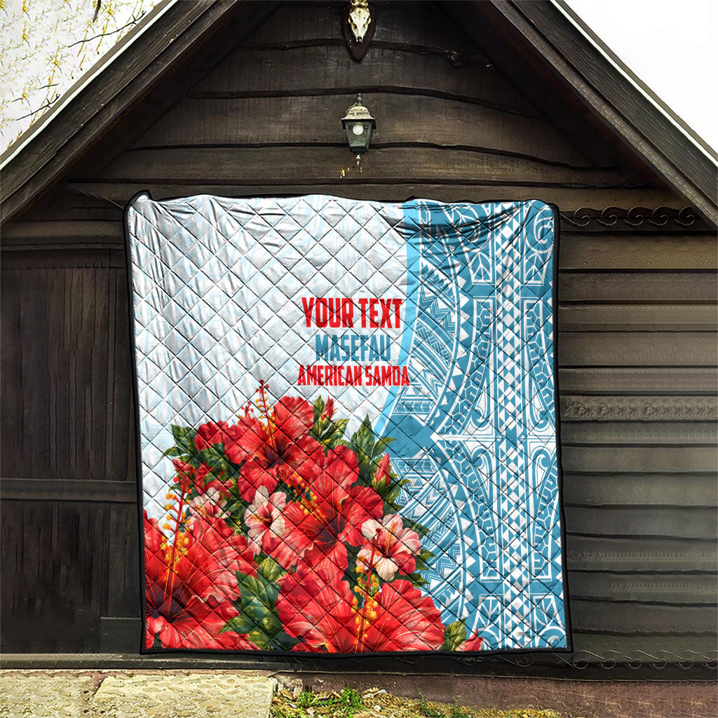 Personalized American Samoa Masefau Quilt Hibiscus Tropical Floral Whale Polynesian Tribal Pattern