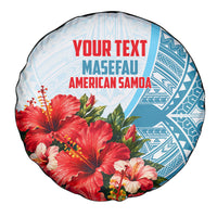 Personalized American Samoa Masefau Spare Tire Cover Hibiscus Tropical Floral Whale Polynesian Tribal Pattern