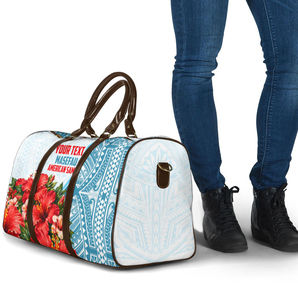 Personalized American Samoa Masefau Travel Bag Hibiscus Tropical Floral Whale Polynesian Tribal Pattern TS04 - Polynesian Pride