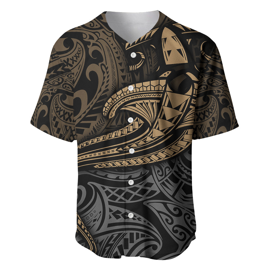 Polynesian Baseball Jersey Hammerhead Shark Tribal Pattern TS04 Black/Yellow - Polynesian Pride