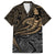 Polynesian Family Matching Off Shoulder Maxi Dress and Hawaiian Shirt Hammerhead Shark Tribal Pattern TS04 Dad's Shirt - Short Sleeve Black/Yellow - Polynesian Pride