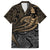 Polynesian Family Matching Short Sleeve Bodycon Dress and Hawaiian Shirt Hammerhead Shark Tribal Pattern TS04 Dad's Shirt - Short Sleeve Black/Yellow - Polynesian Pride