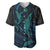 Polynesian Whale Baseball Jersey TS04 Black/Cyan - Polynesian Pride