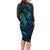 Polynesian Whale Family Matching Long Sleeve Bodycon Dress and Hawaiian Shirt TS04 - Polynesian Pride