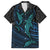 Polynesian Whale Family Matching Off Shoulder Maxi Dress and Hawaiian Shirt TS04 Dad's Shirt - Short Sleeve Black/Cyan - Polynesian Pride