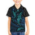 Polynesian Whale Family Matching Off Shoulder Short Dress and Hawaiian Shirt TS04 Son's Shirt Black/Cyan - Polynesian Pride