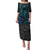 Polynesian Whale Puletasi TS04 Long Dress Black/Cyan - Polynesian Pride