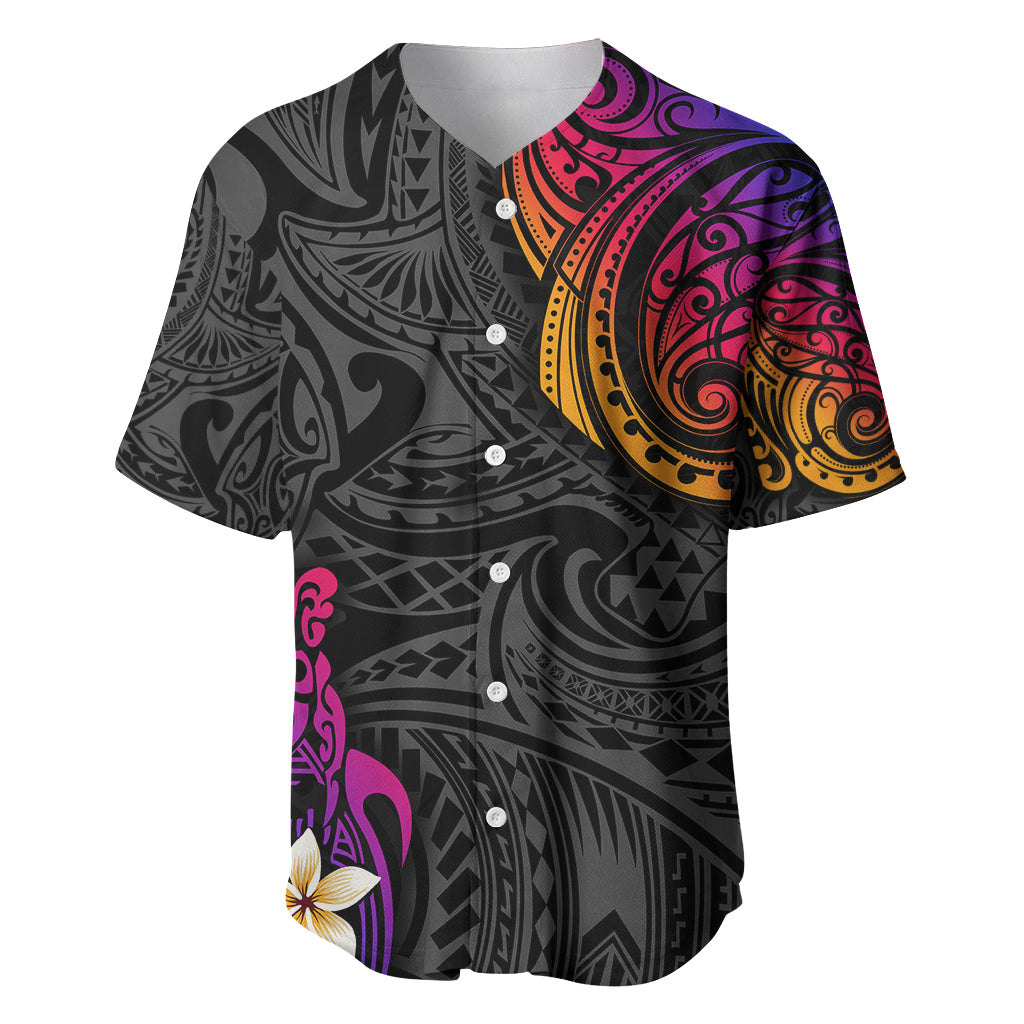 Turtle and Plumeria - Polynesian Baseball Jersey TS04 Gradient - Polynesian Pride