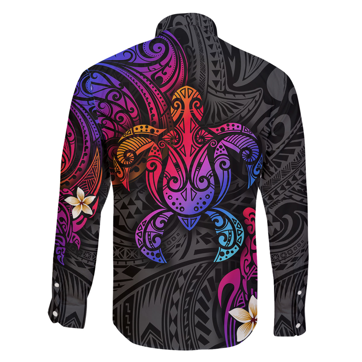 Turtle and Plumeria - Polynesian Family Matching Long Sleeve Bodycon Dress and Hawaiian Shirt TS04 - Polynesian Pride