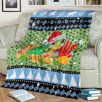 Micronesia Christmas Blanket with Santa Turtle Coral Reef and Holiday Ocean Pattern - Polynesian Pride
