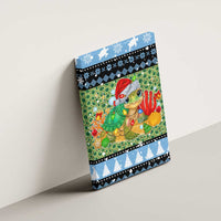 Micronesia Christmas Canvas Wall Art with Santa Turtle Coral Reef and Holiday Ocean Pattern TS04 - Polynesian Pride