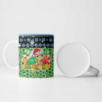 Micronesia Christmas Ceramic Mug with Santa Turtle Coral Reef and Holiday Ocean Pattern - Polynesian Pride