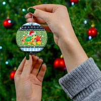 Micronesia Christmas Ceramic Ornament with Santa Turtle Coral Reef and Holiday Ocean Pattern TS04 - Polynesian Pride