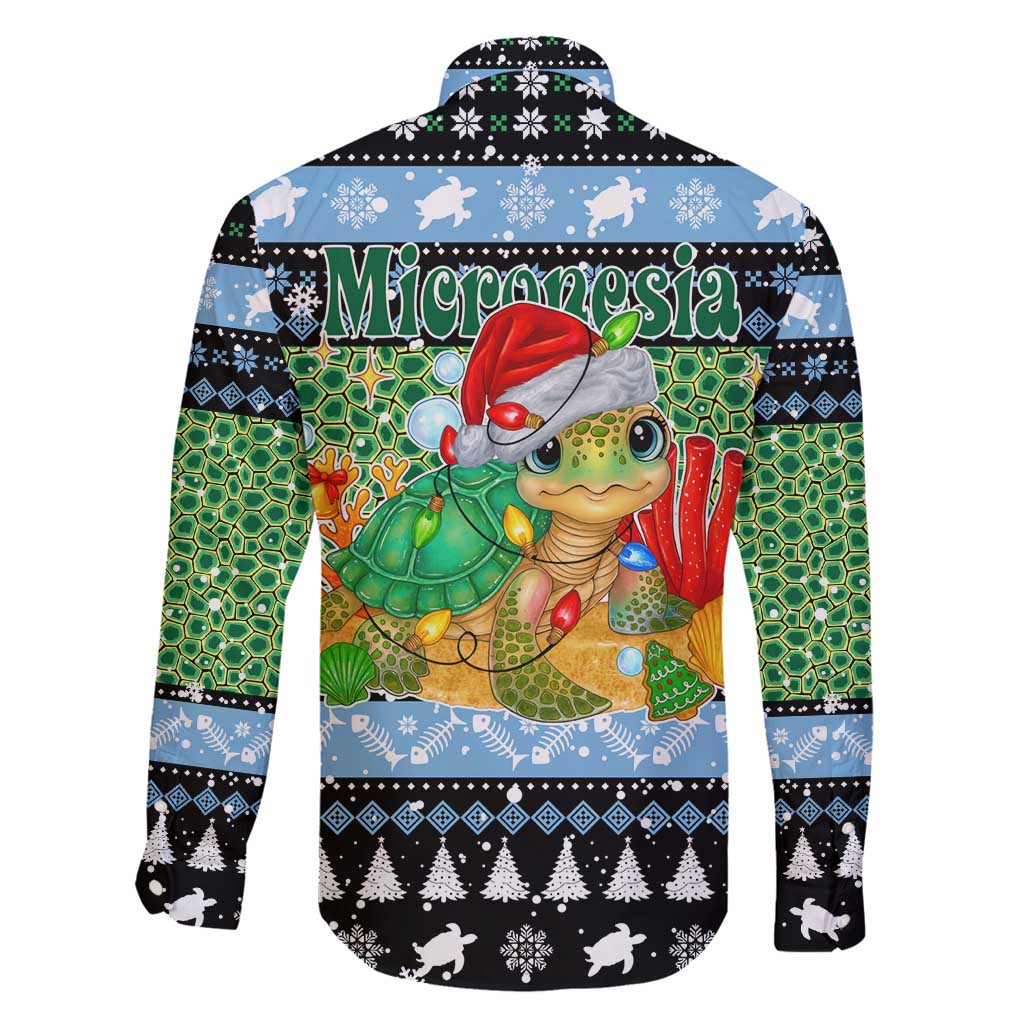 Micronesia Christmas Family Matching Puletasi and Hawaiian Shirt with Santa Turtle Coral Reef and Holiday Ocean Pattern TS04 - Polynesian Pride