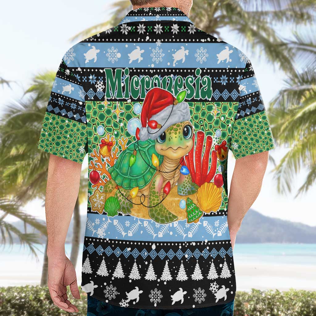 Micronesia Christmas Hawaiian Shirt with Santa Turtle Coral Reef and Holiday Ocean Pattern TS04 - Polynesian Pride
