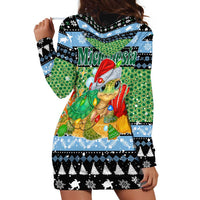 Micronesia Christmas Hoodie Dress with Santa Turtle Coral Reef and Holiday Ocean Pattern TS04 - Polynesian Pride