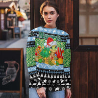 Micronesia Christmas Ugly Christmas Sweater with Santa Turtle Coral Reef and Holiday Ocean Pattern TS04 - Polynesian Pride