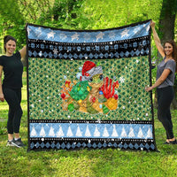 Micronesia Christmas Quilt with Santa Turtle Coral Reef and Holiday Ocean Pattern TS04 - Polynesian Pride