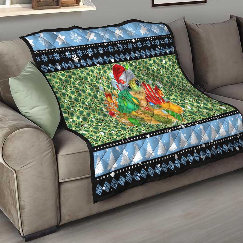 Micronesia Christmas Quilt with Santa Turtle Coral Reef and Holiday Ocean Pattern TS04 - Polynesian Pride