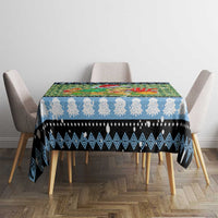 Micronesia Christmas Tablecloth with Santa Turtle Coral Reef and Holiday Ocean Pattern TS04 - Polynesian Pride