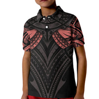 Feminine Polynesian Kid Polo Shirt Mandala Tattoo Style TS04 Kid Black - Polynesian Pride