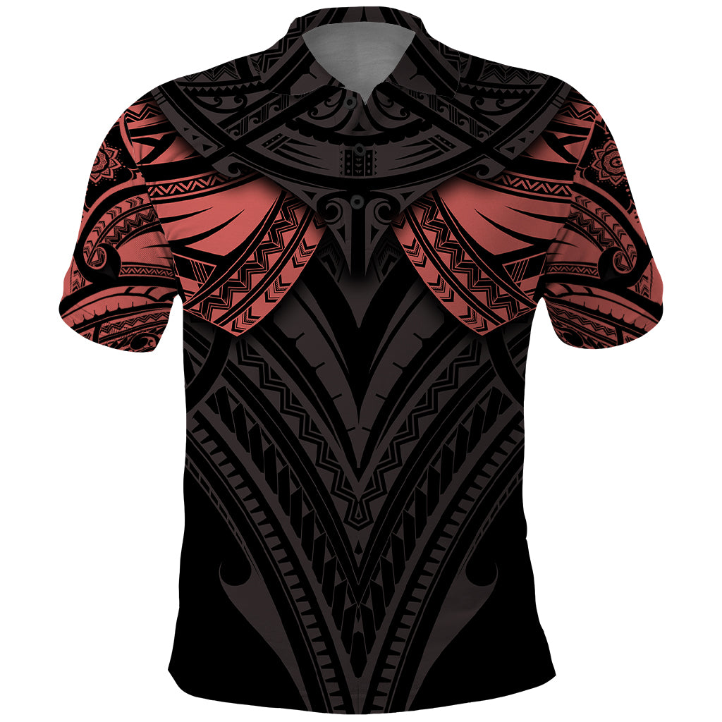 Feminine Polynesian Polo Shirt Mandala Tattoo Style TS04 Black - Polynesian Pride