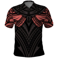 Feminine Polynesian Polo Shirt Mandala Tattoo Style TS04 Black - Polynesian Pride