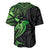 Polynesian Baseball Jersey Hammerhead Shark Tribal Pattern Black Green Version TS04 - Polynesian Pride