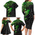 Polynesian Family Matching Long Sleeve Bodycon Dress and Hawaiian Shirt Hammerhead Shark Tribal Pattern Black Green Version TS04 - Polynesian Pride