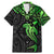 Polynesian Family Matching Mermaid Dress and Hawaiian Shirt Hammerhead Shark Tribal Pattern Black Green Version TS04 Dad's Shirt - Short Sleeve Black/Green - Polynesian Pride