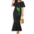 Polynesian Family Matching Mermaid Dress and Hawaiian Shirt Hammerhead Shark Tribal Pattern Black Green Version TS04 Mom's Dress Black/Green - Polynesian Pride