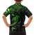 Polynesian Family Matching Off Shoulder Short Dress and Hawaiian Shirt Hammerhead Shark Tribal Pattern Black Green Version TS04 - Polynesian Pride