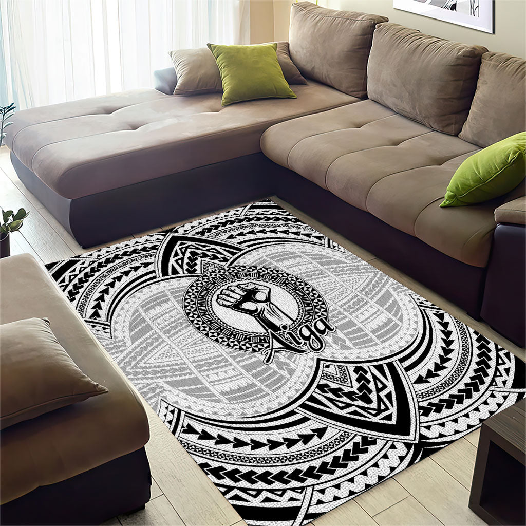 Aiga Samoa Raised Fist Area Rug Polynesian Tribal Tattoo Art Family Pride TS04 - Polynesian Pride