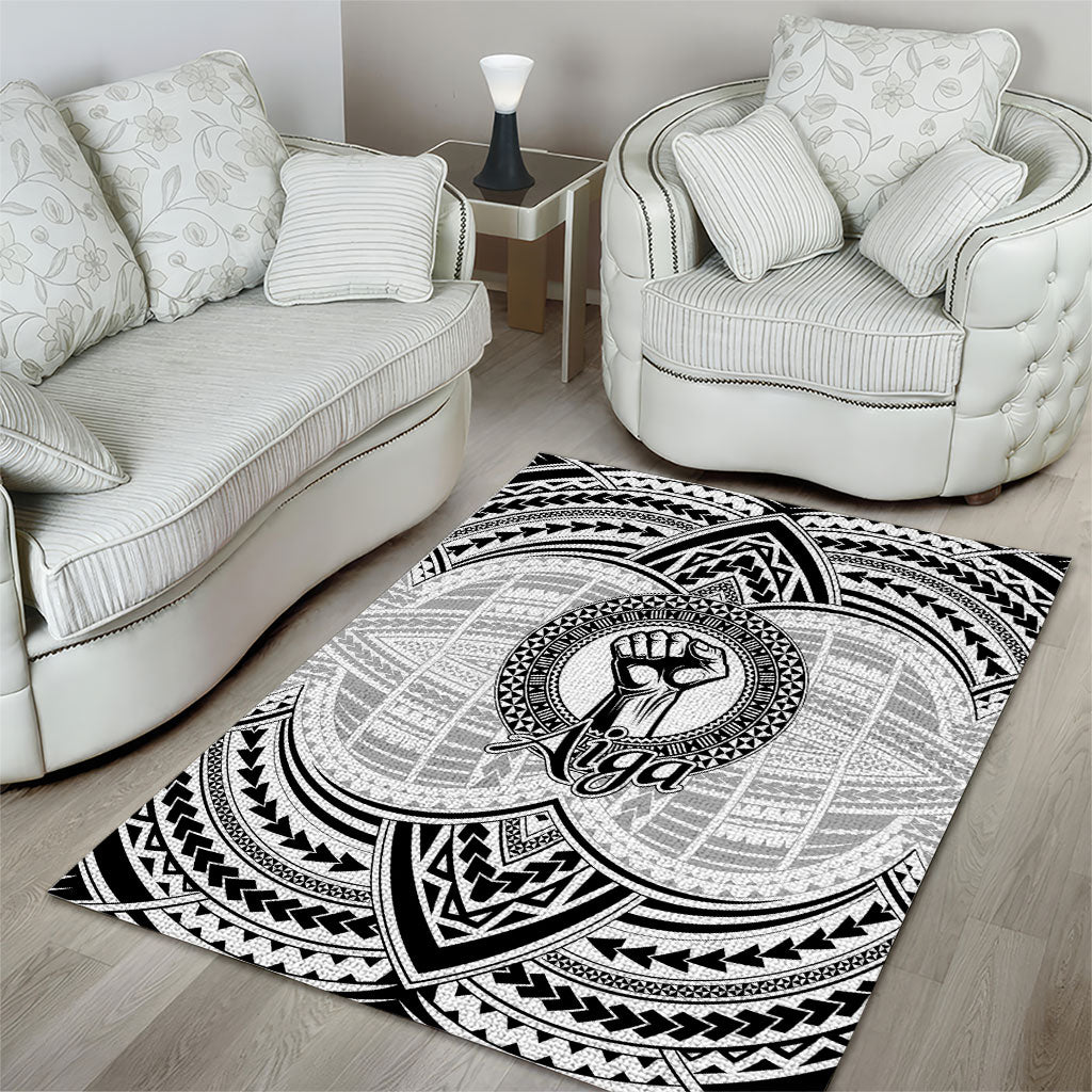 Aiga Samoa Raised Fist Area Rug Polynesian Tribal Tattoo Art Family Pride TS04 - Polynesian Pride