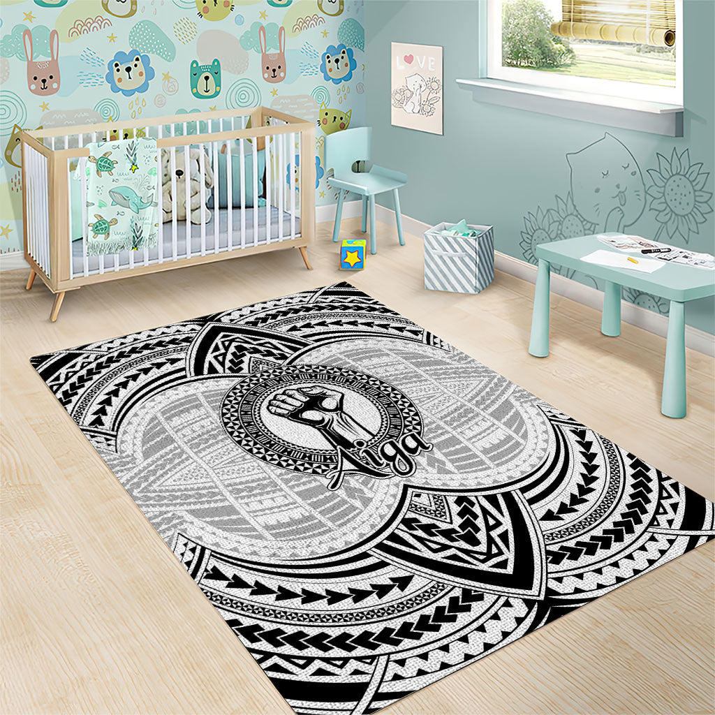 Aiga Samoa Raised Fist Area Rug Polynesian Tribal Tattoo Art Family Pride TS04 - Polynesian Pride
