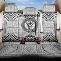Aiga Samoa Raised Fist Back Car Seat Cover Polynesian Tribal Tattoo Art Family Pride TS04 One Size White Black - Polynesian Pride