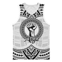 Aiga Samoa Raised Fist Basketball Jersey Polynesian Tribal Tattoo Art Family Pride TS04 Unisex White Black - Polynesian Pride