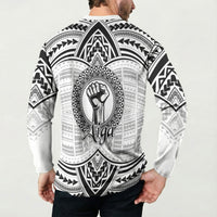 Aiga Samoa Raised Fist Button Sweatshirt Polynesian Tribal Tattoo Art Family Pride TS04 - Polynesian Pride