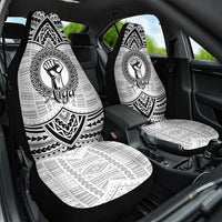 Aiga Samoa Raised Fist Car Seat Cover Polynesian Tribal Tattoo Art Family Pride TS04 One Size White Black - Polynesian Pride